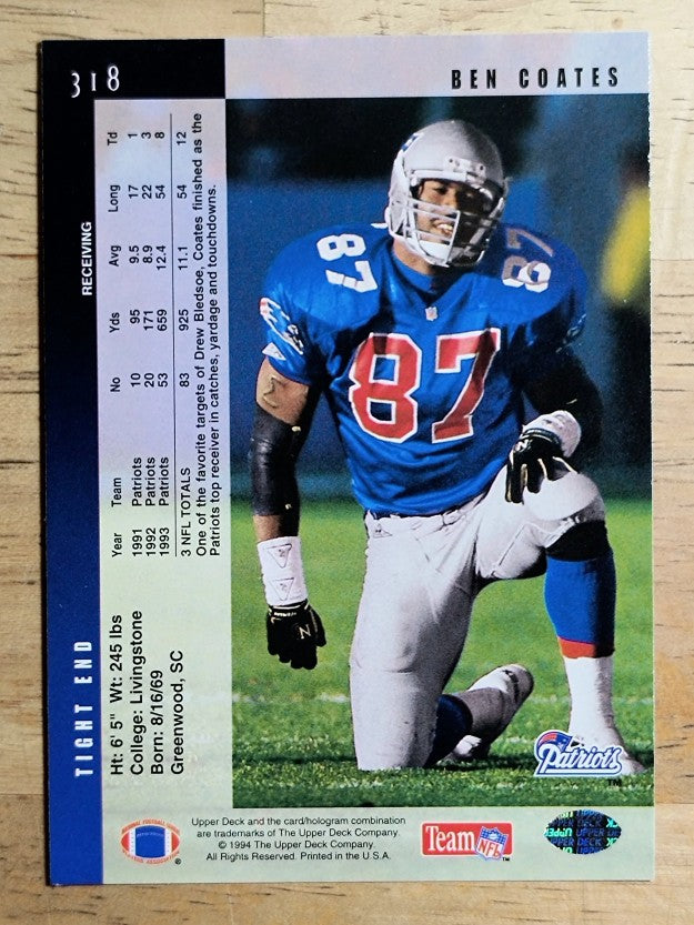 1994 Upper Deck #318 Ben Coates