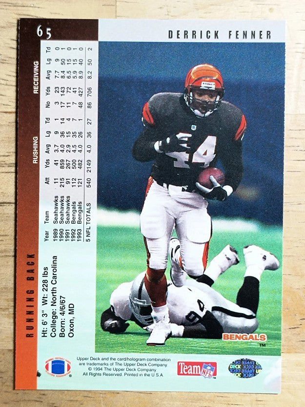 1994 Upper Deck Electric Silver #65 Derrick Fenner