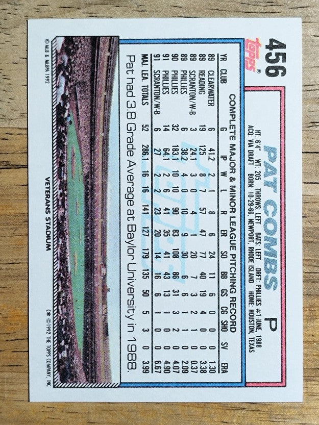 1992 Topps #456 Pat Combs