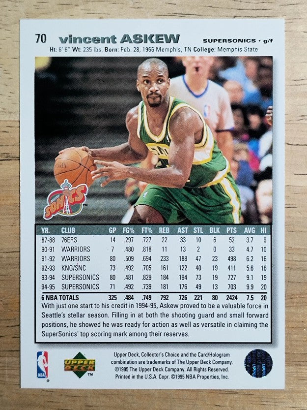 1995-96 Collector's Choice #70 Vincent Askew