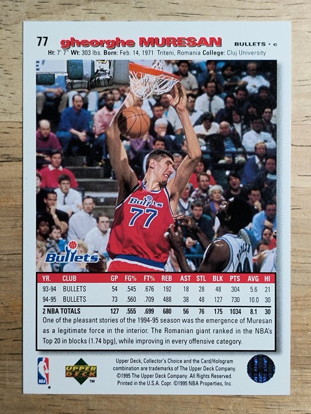 1995-96 Collector's Choice #77 Gheorghe Muresan