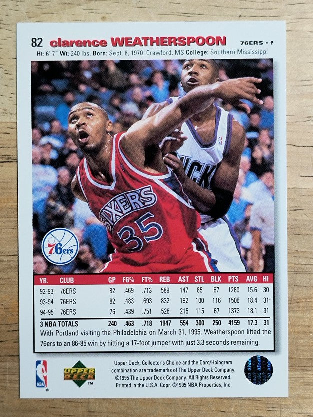 1995-96 Collector's Choice #82 Clarence Weatherspoon