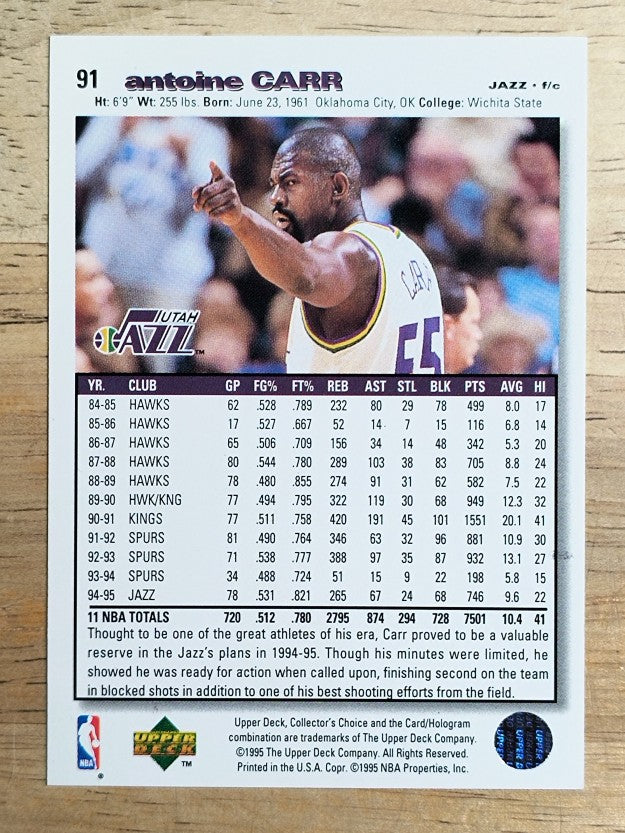 1995-96 Collector's Choice #91 Antoine Carr