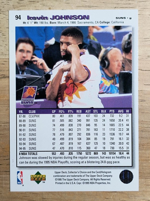 1995-96 Collector's Choice #94 Kevin Johnson