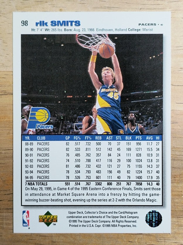 1995-96 Collector's Choice #98 Rik Smits
