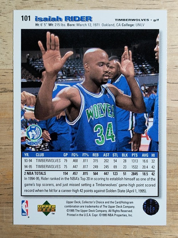 1995-96 Collector's Choice #101 Isaiah Rider