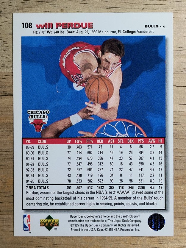 1995-96 Collector's Choice #108 Will Perdue
