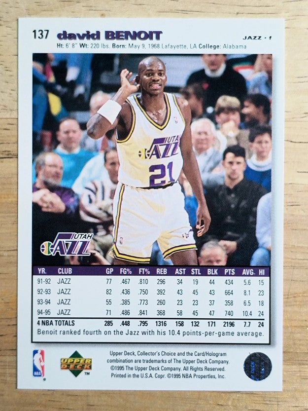 1995-96 Collector's Choice #137 David Benoit