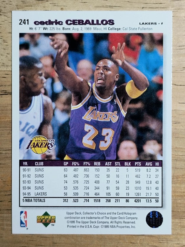 1995-96 Collector's Choice #241 Cedric Ceballos
