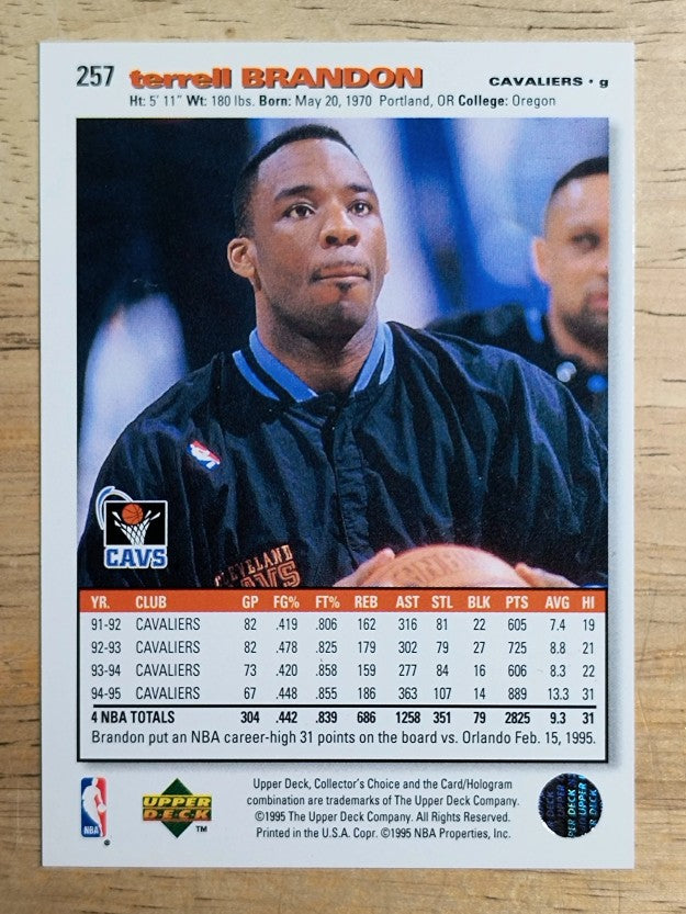 1995-96 Collector's Choice #257 Terrell Brandon