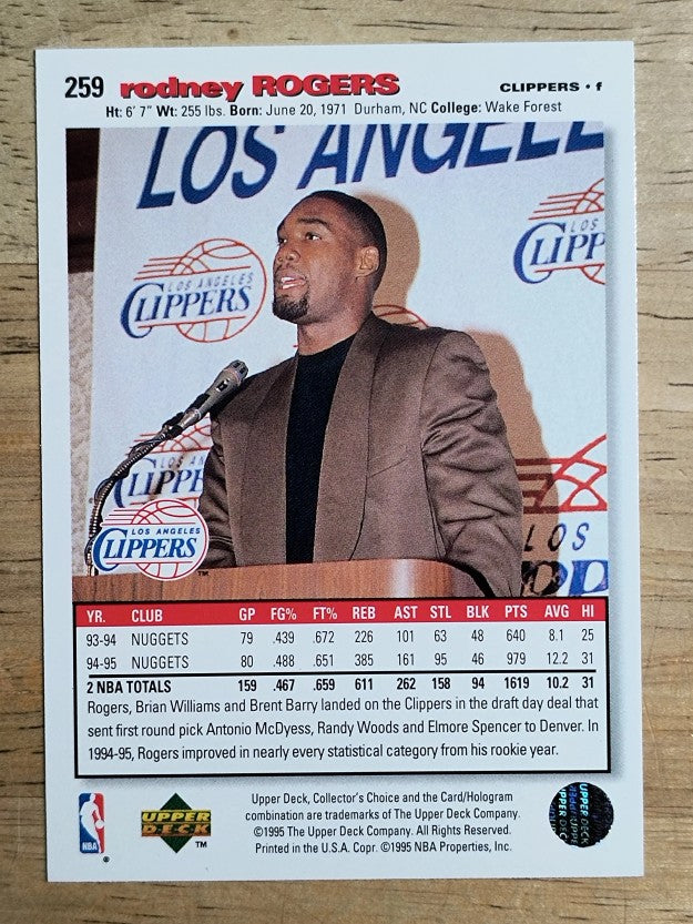 1995-96 Collector's Choice #259 Rodney Rogers