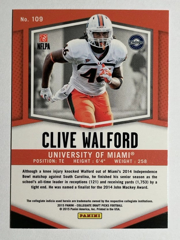 2015 Panini Prizm Draft Picks #109 Clive Walford RC
