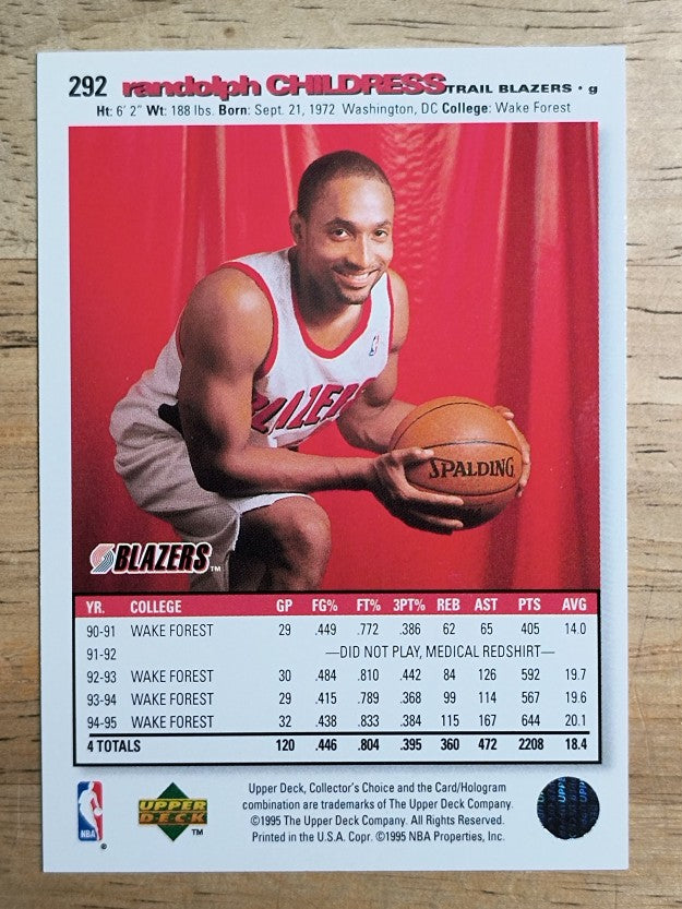 1995-96 Collector's Choice #292 Randolph Childress RC