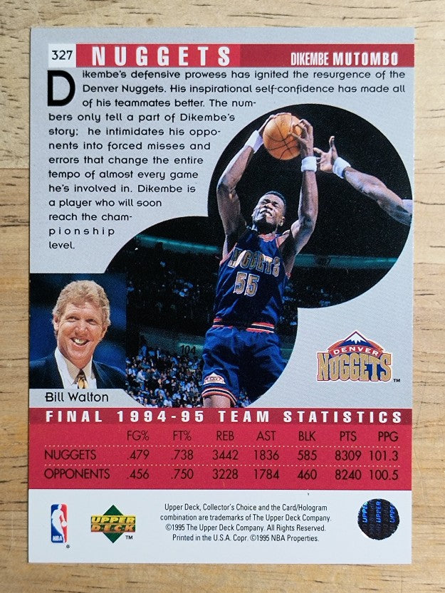 1995-96 Collector's Choice #327 Dikembe Mutombo SR