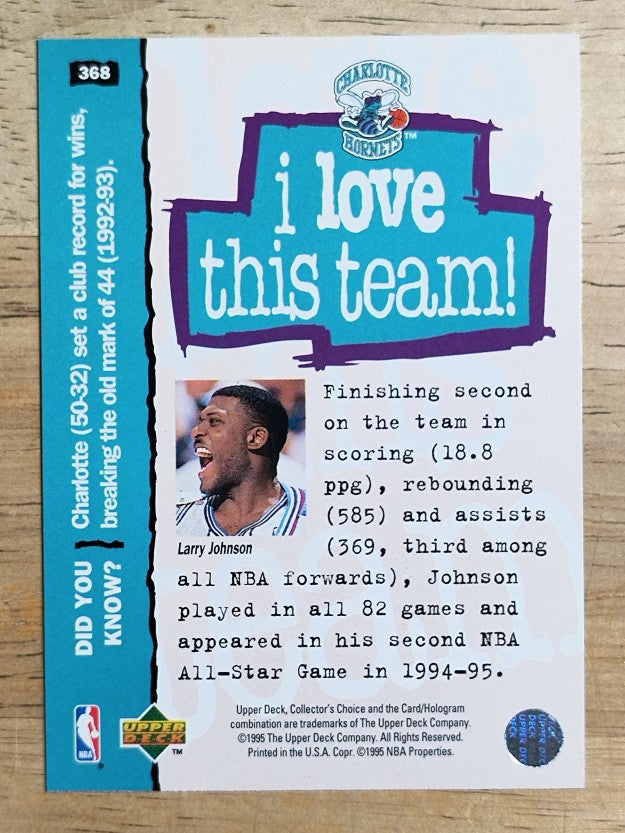 1995-96 Collector's Choice #368 Larry Johnson LOVE