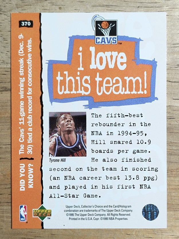 1995-96 Collector's Choice #370 Tyrone Hill LOVE