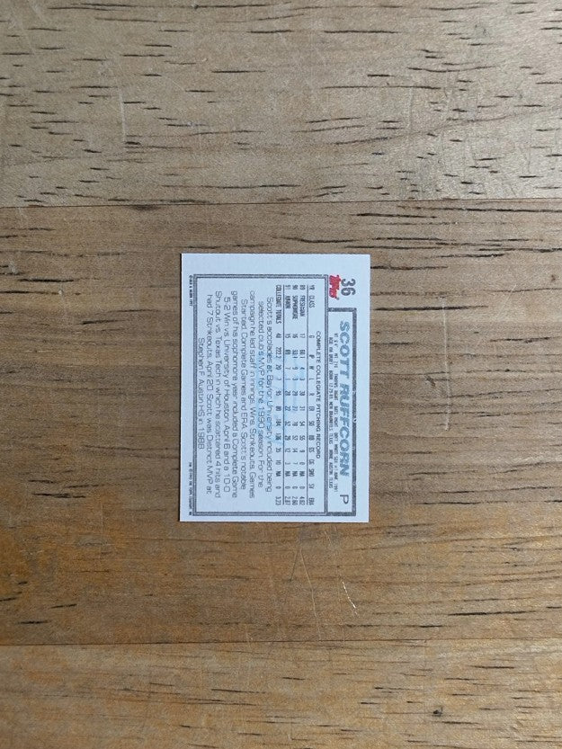 1992 Topps Micro #36 Scott Ruffcorn RC
