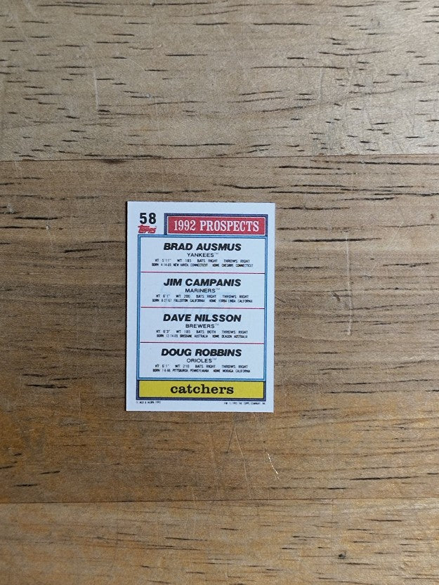 1992 Topps Micro #58 B.Ausmus/D.Nilsson