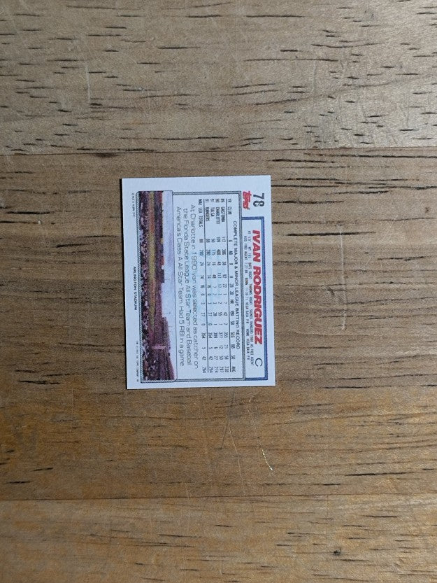 1992 Topps Micro #78 Ivan Rodriguez