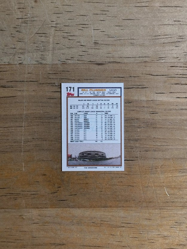 1992 Topps Micro #171 Bill Plummer MG