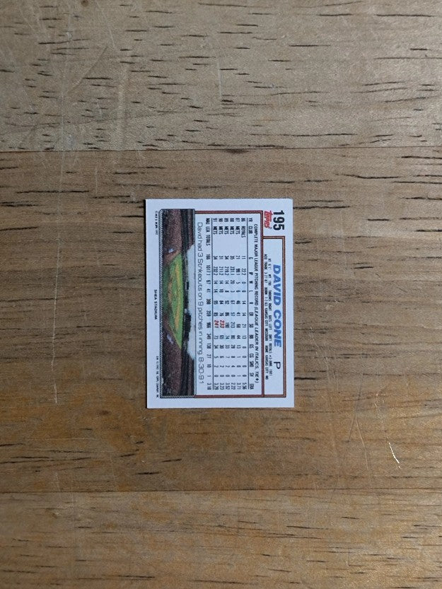 1992 Topps Micro #195 David Cone