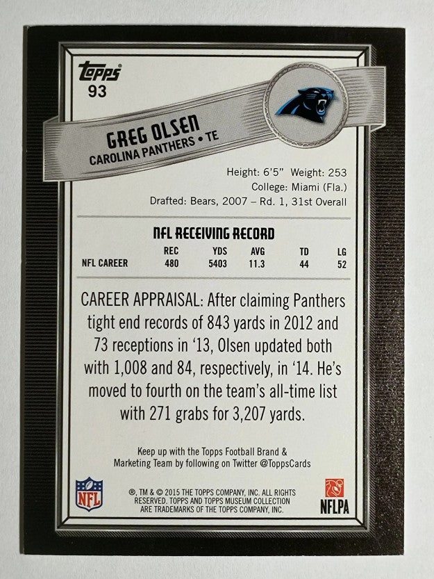 2015 Topps Museum Collection #93 Greg Olsen