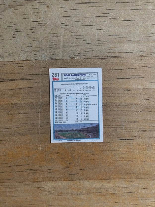 1992 Topps Micro #261 Tom Lasorda MG