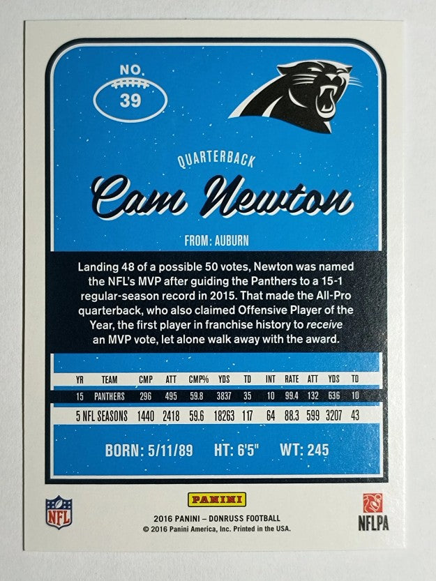 2016 Donruss #39 Cam Newton