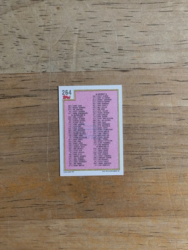 1992 Topps Micro #264 Checklist 133-264