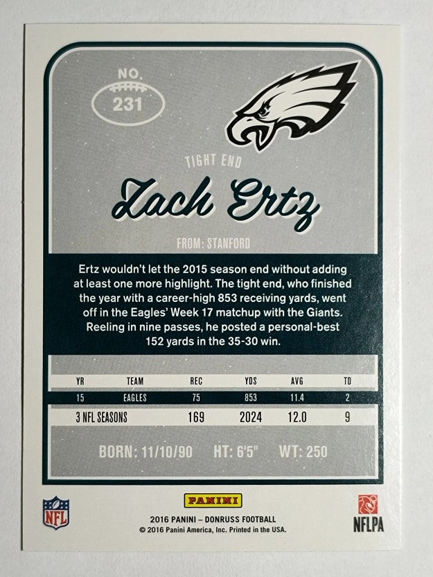 2016 Donruss #231 Zach Ertz