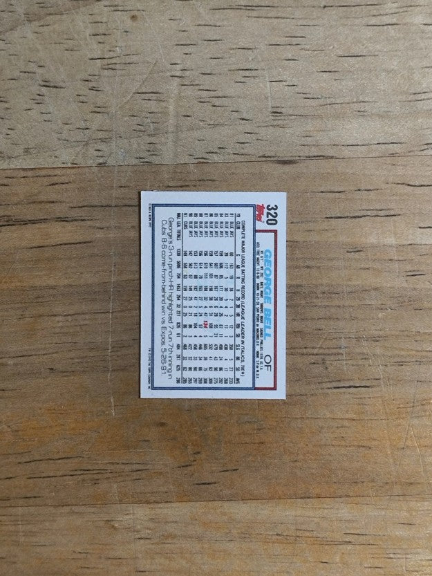 1992 Topps Micro #320 George Bell