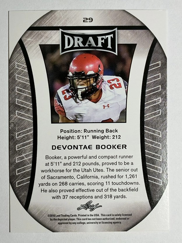 2016 Leaf Draft Gold #29 Devontae Booker