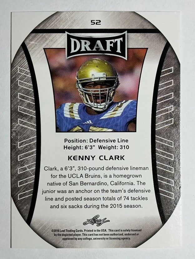 2016 Leaf Draft Gold #52 Kenny Clark