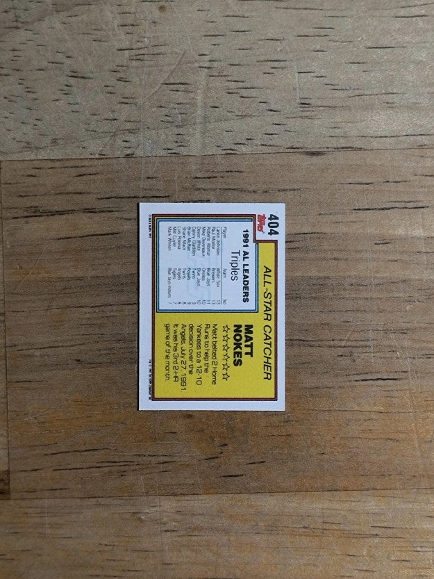 1992 Topps Micro #404 Matt Nokes AS