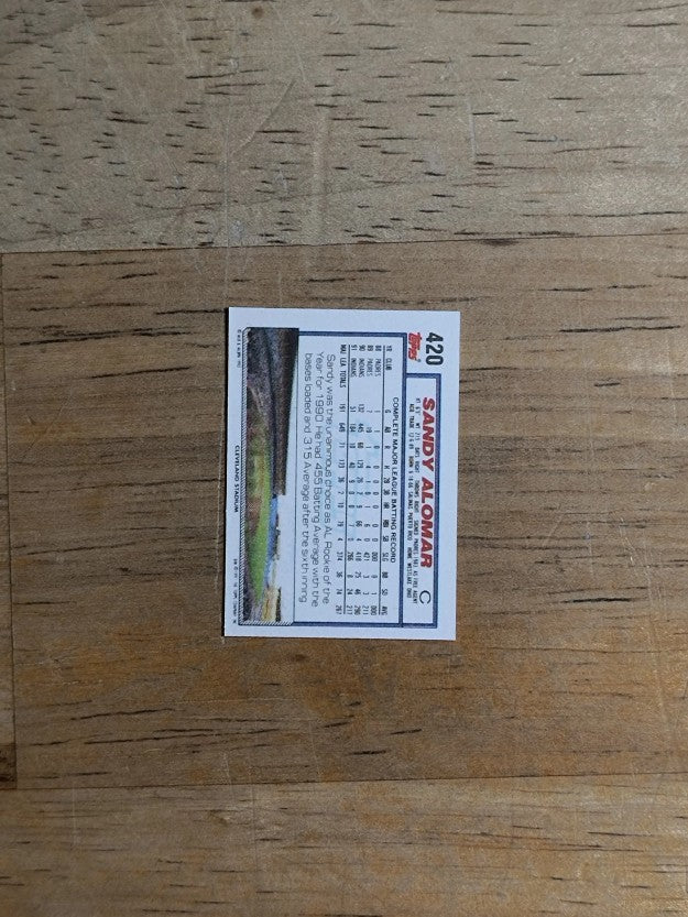 1992 Topps Micro #420 Sandy Alomar Jr.
