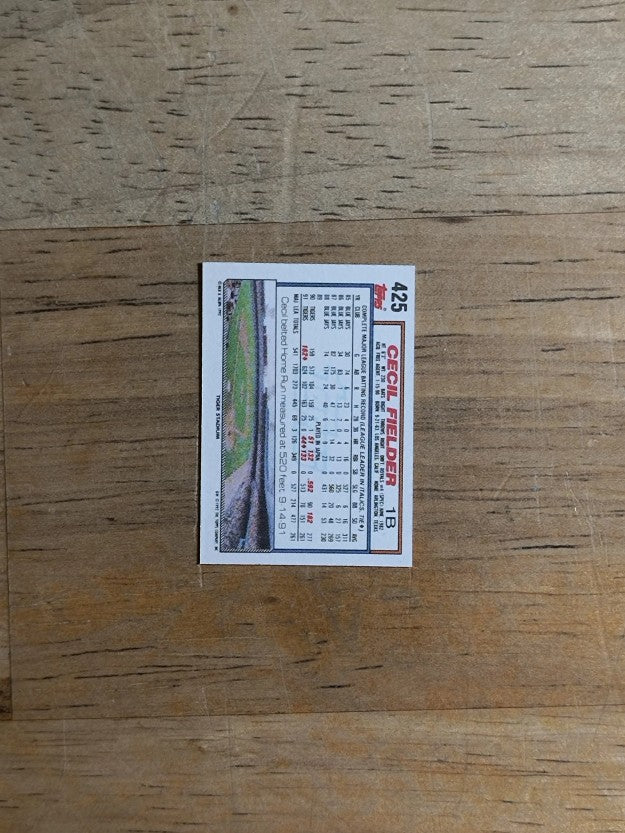 1992 Topps Micro #425 Cecil Fielder