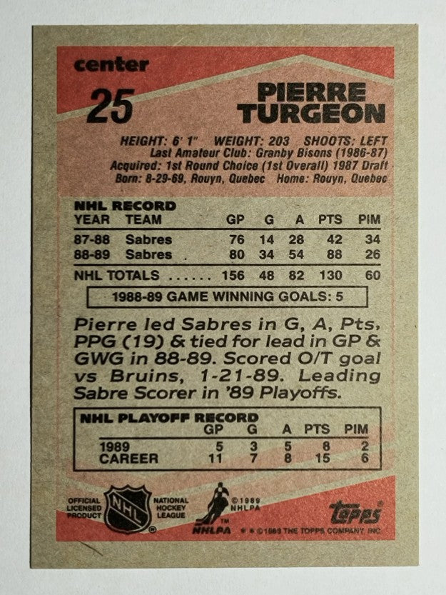 1989-90 Topps #25 Pierre Turgeon DP