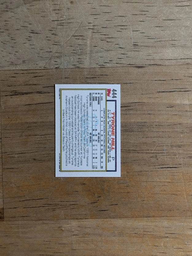 1992 Topps Micro #444 Tyrone Hill RC