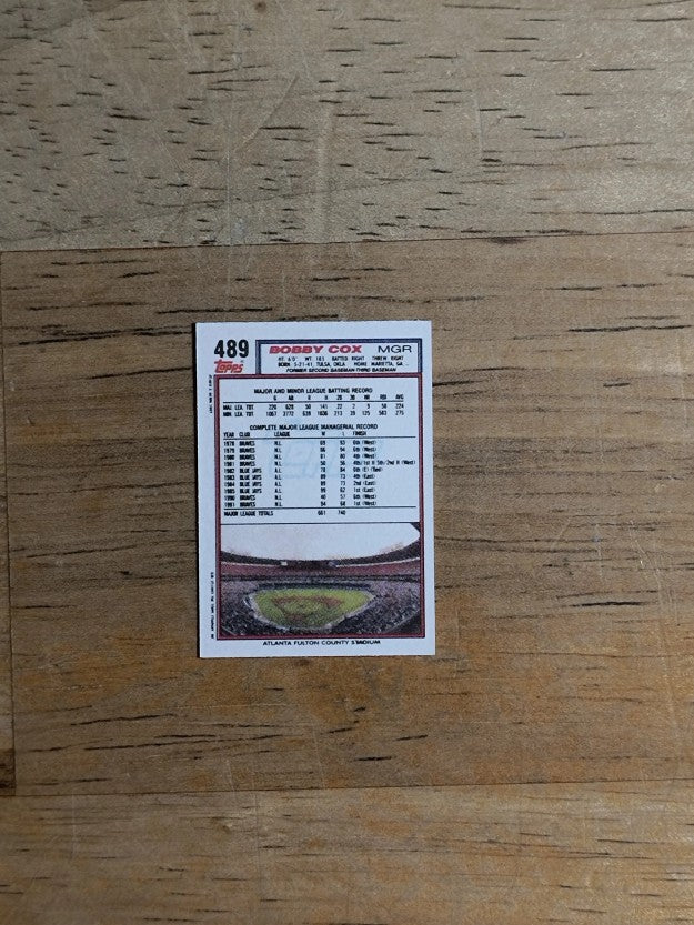 1992 Topps Micro #489 Bobby Cox MG