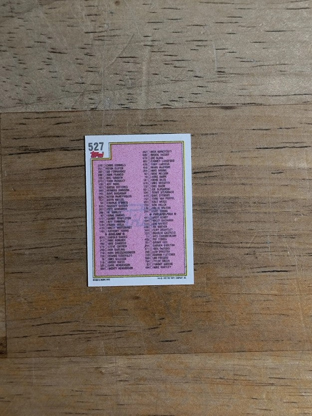1992 Topps Micro #527 Checklist 397-528
