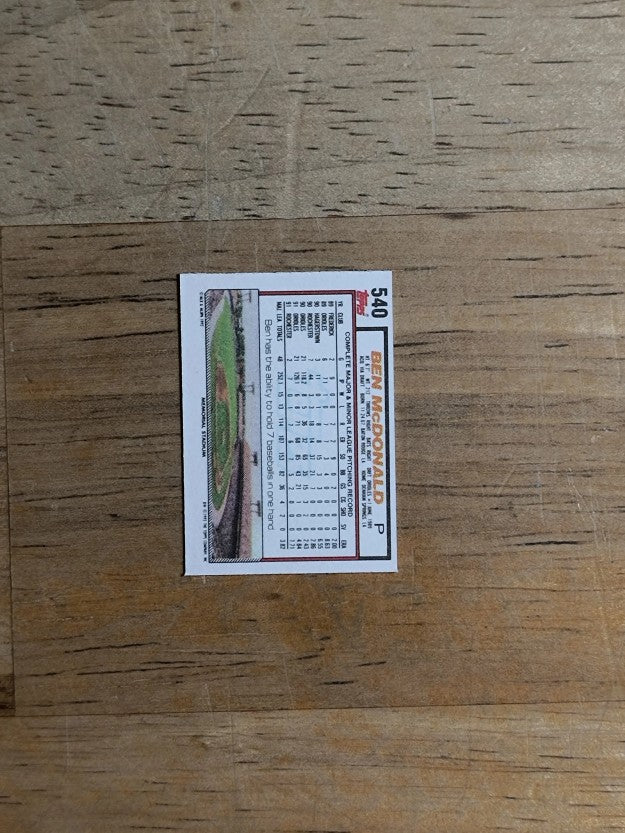 1992 Topps Micro #540 Ben McDonald