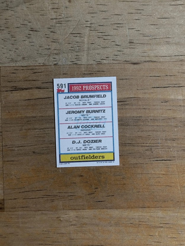 1992 Topps Micro #591 Jeromy Burnitz