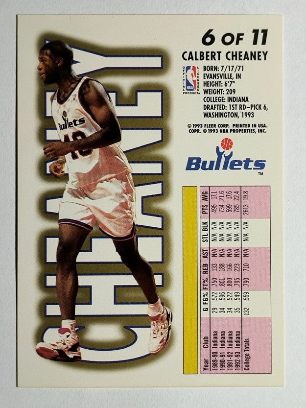 1993-94 Fleer Lottery Exchange #6 Calbert Cheaney