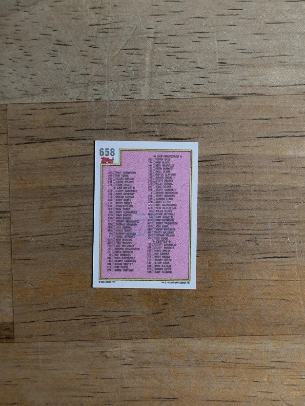 1992 Topps Micro #658 Checklist 529-660