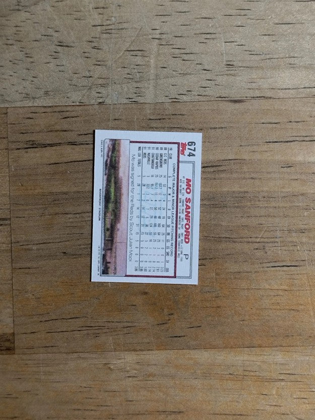 1992 Topps Micro #674 Mo Sanford