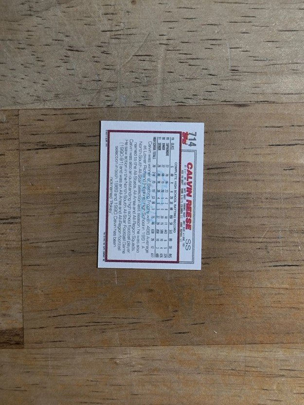 1992 Topps Micro #714 Pokey Reese