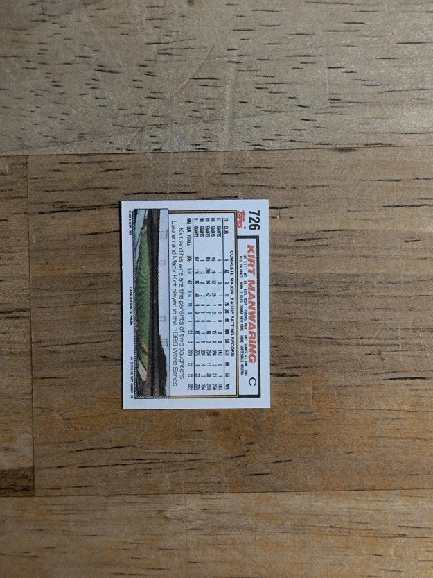 1992 Topps Micro #726 Kirt Manwaring