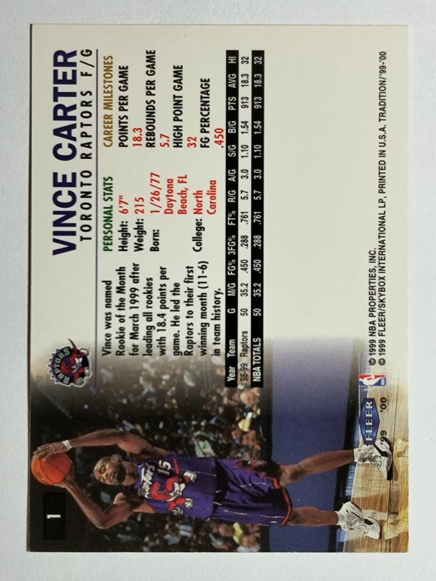 1999-00 Fleer #1 Vince Carter