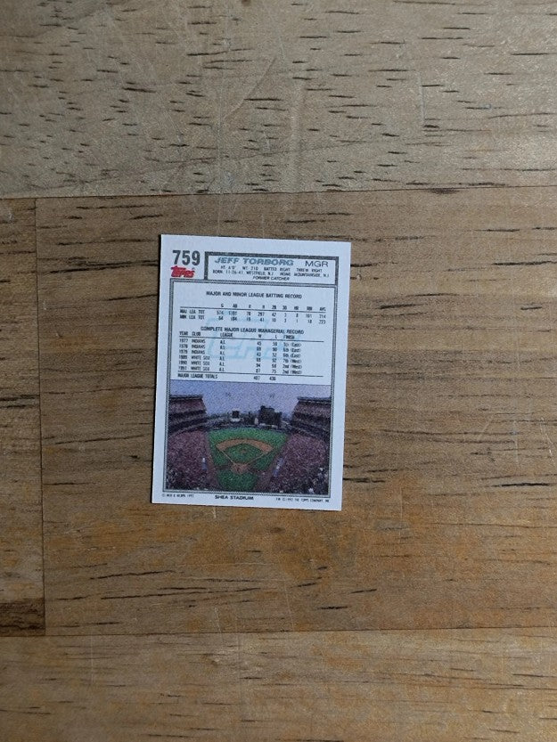 1992 Topps Micro #759 Jeff Torborg MG