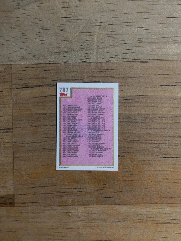 1992 Topps Micro #787 Checklist 661-792